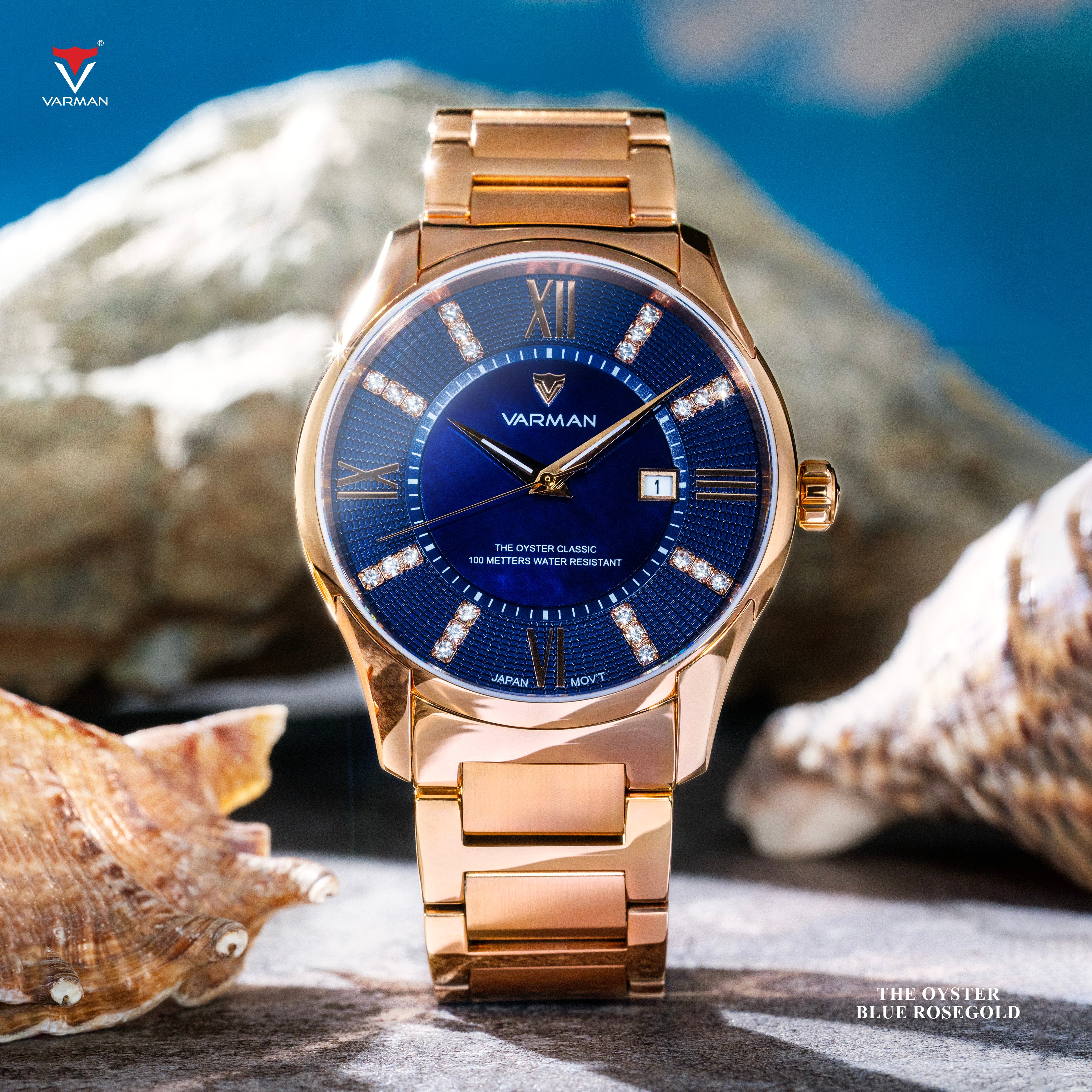 Varman The Oyster Blue RoseGold Steel