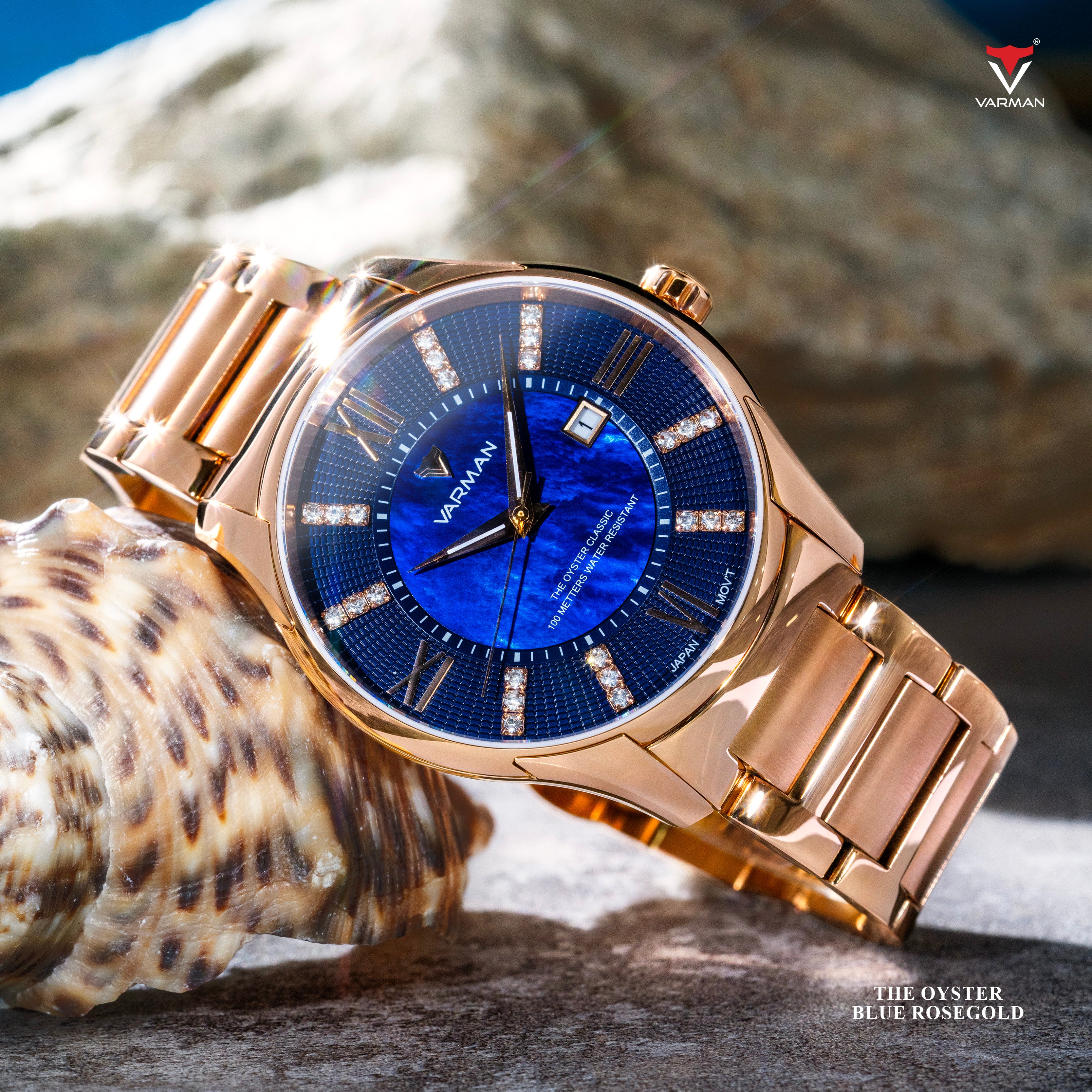 Varman The Oyster Blue RoseGold Steel