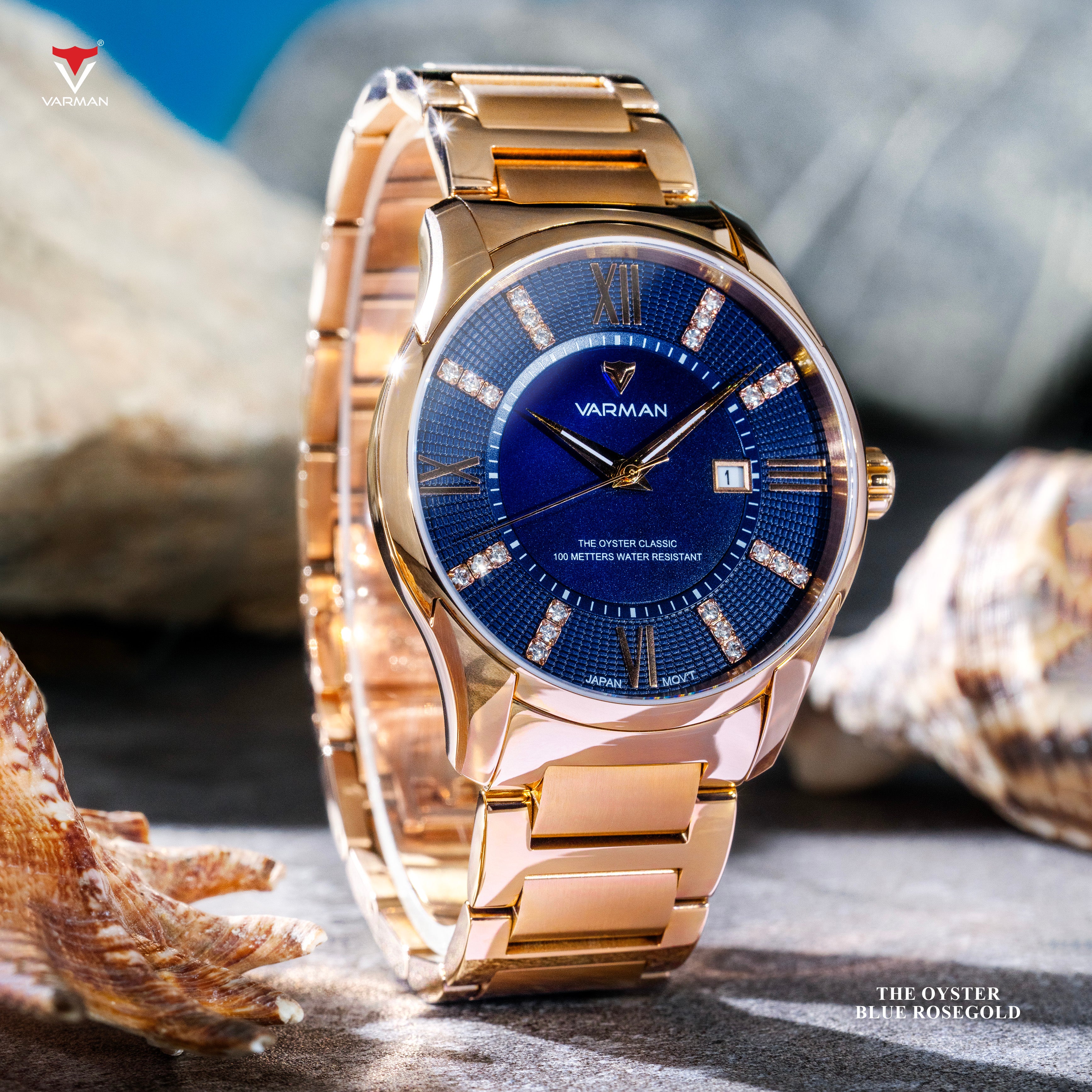 Varman The Oyster Blue RoseGold Steel