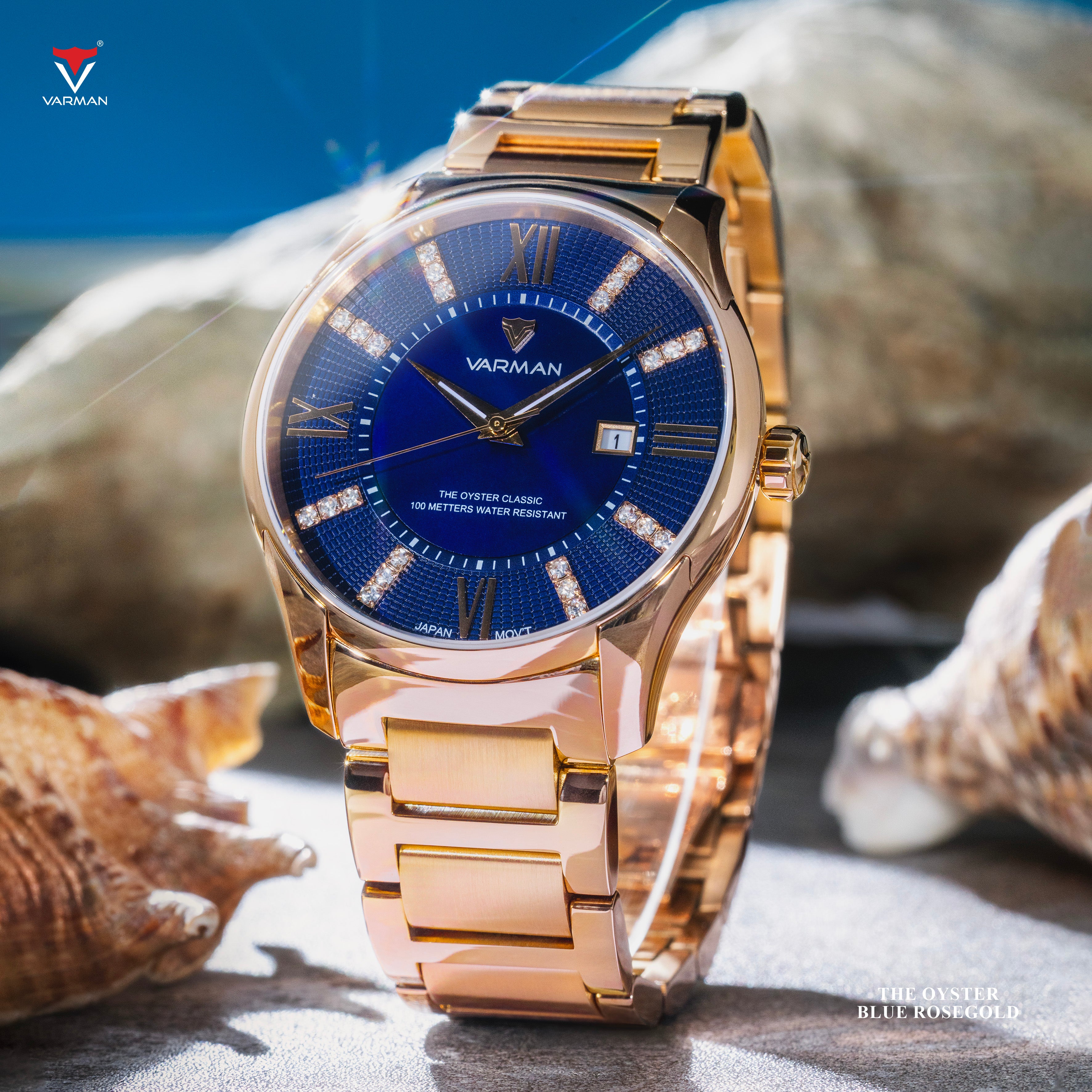 Varman The Oyster Blue RoseGold Steel