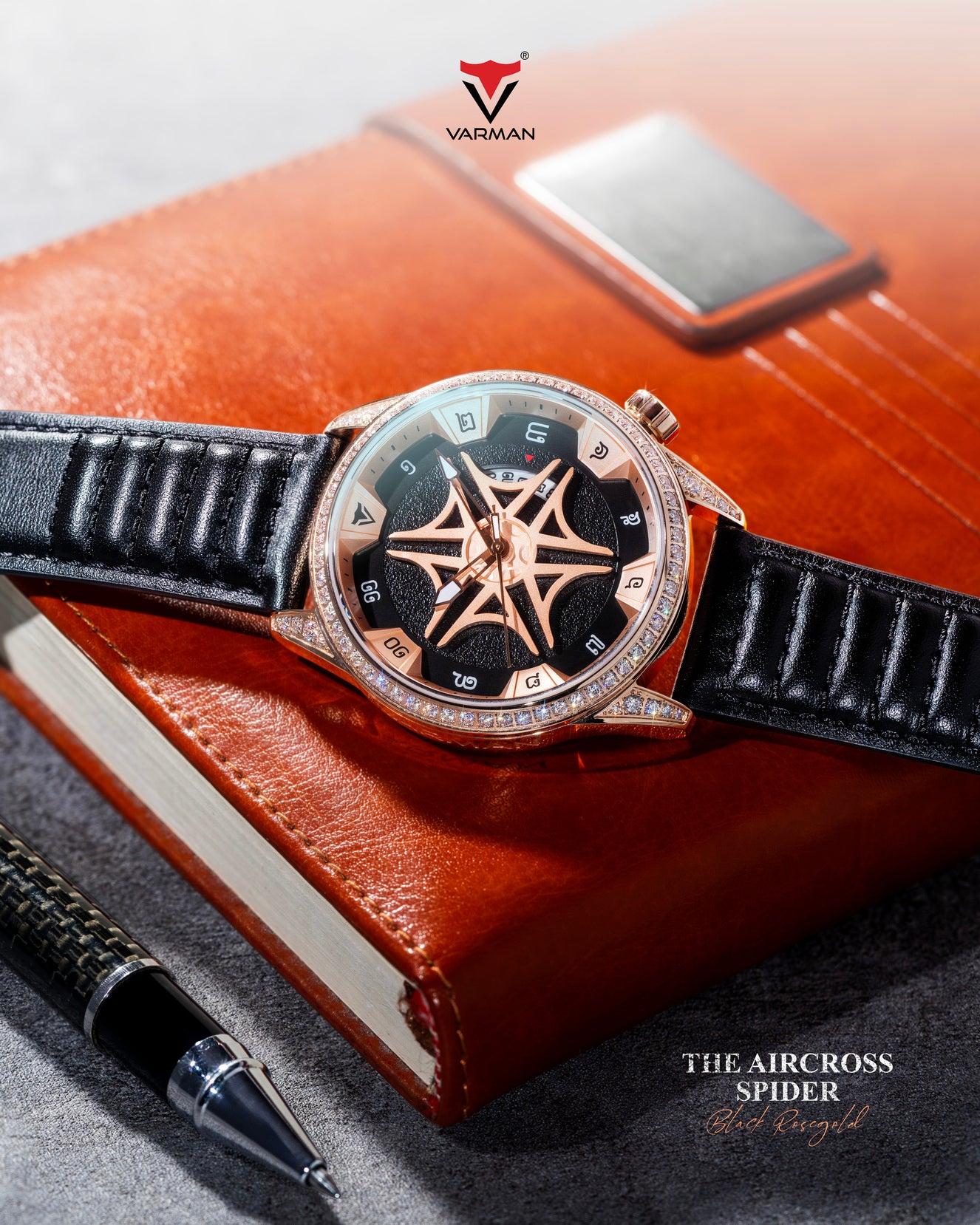 VARMAN THE AIRCROSS SPIDER BLACK ROSEGOLD