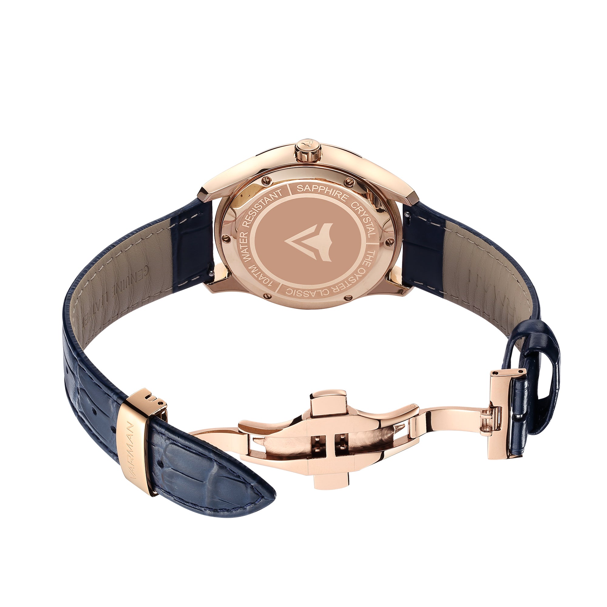 Varman The Oyster Blue-RoseGold (Leather)